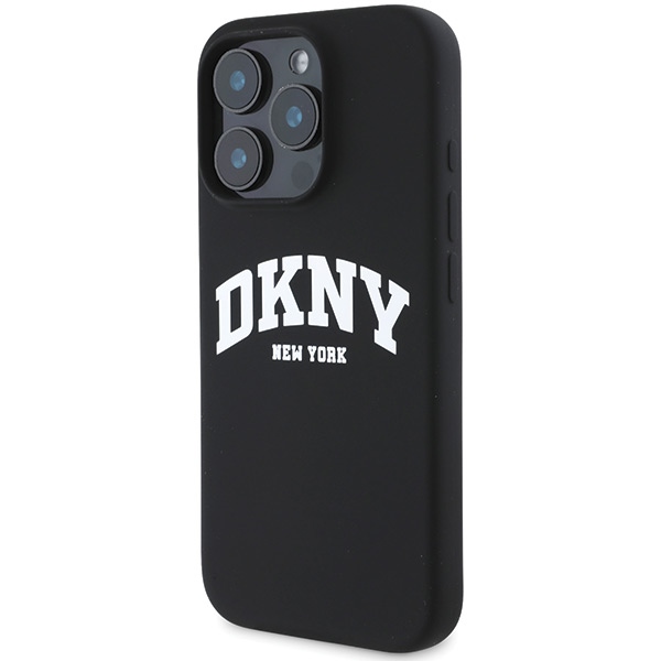 DKNY dėklas iPhone 16 Pro telefonui su MagSafe, juodas