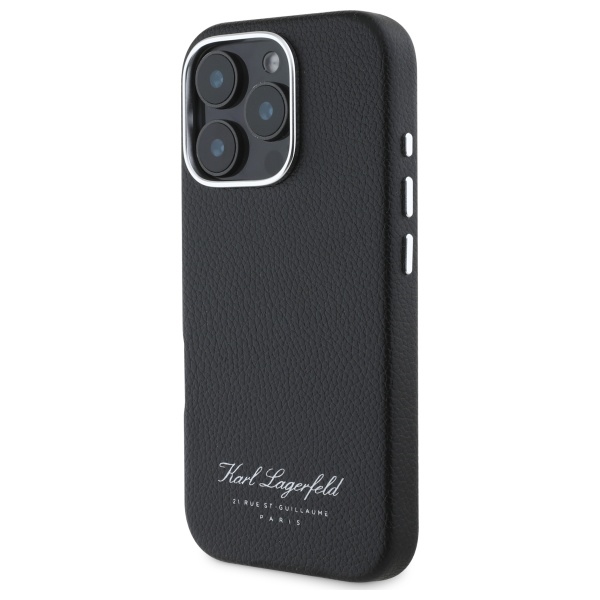 Karl Lagerfeld iPhone 16 Pro dėklas Hotel RSG, juodas