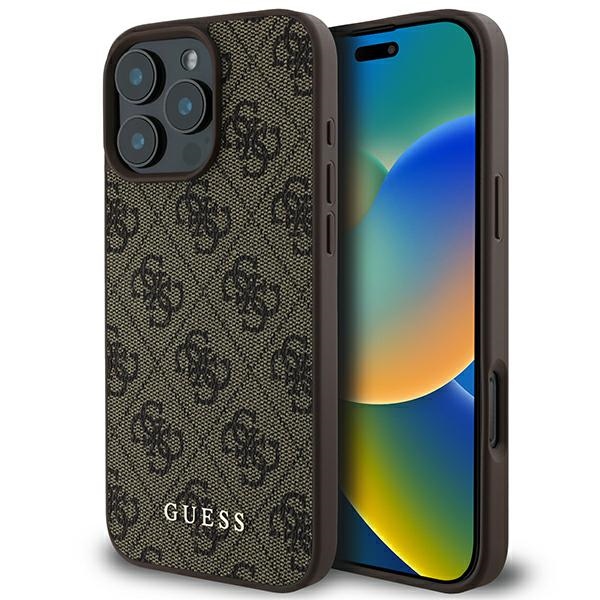 Guess 4G Classic Case for iPhone 16 Pro Max, Brown
