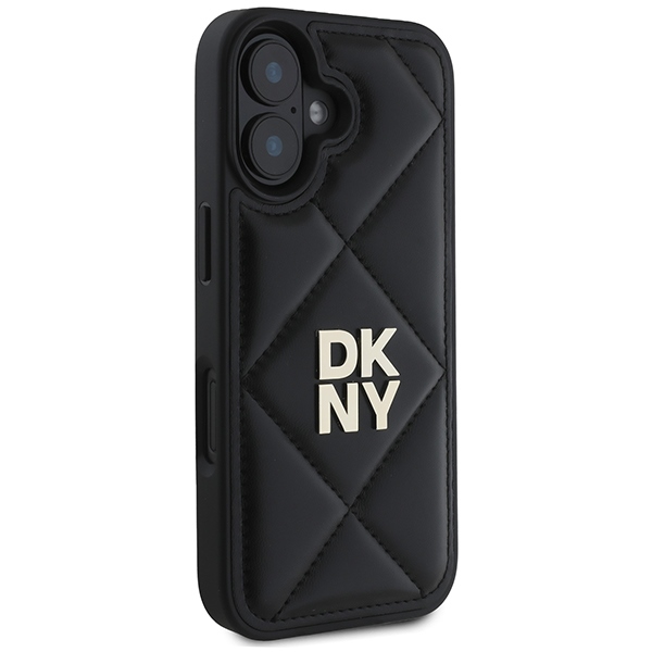 DKNY Quilted Stack Logo dėklas, skirtas iPhone 16, juodas