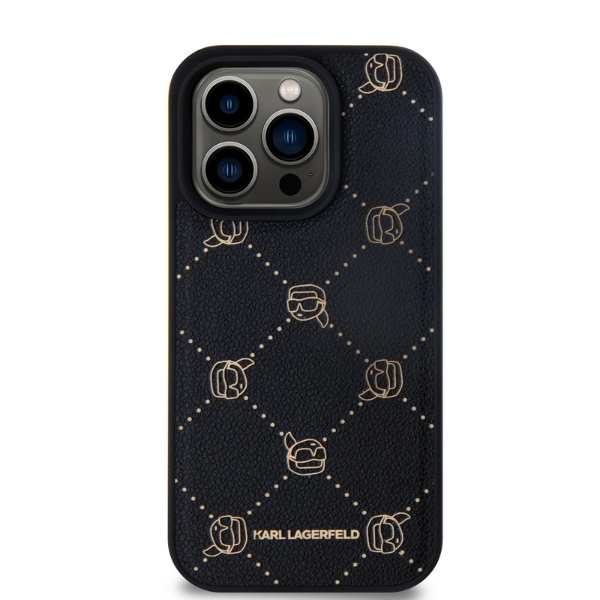 Karl Lagerfeld dėklas iPhone 15 Pro telefonui MagSafe Karl Heads, juodas
