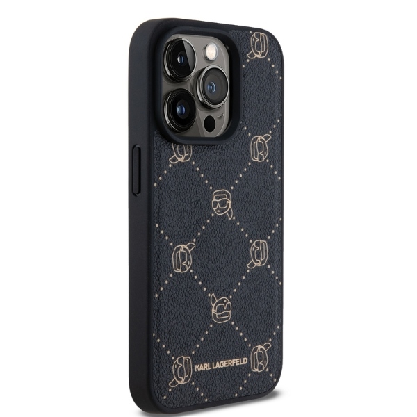Karl Lagerfeld dėklas iPhone 15 Pro telefonui MagSafe Karl Heads, juodas