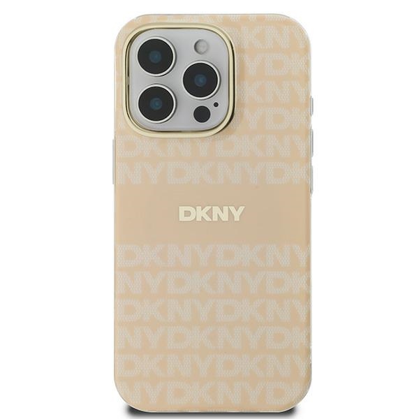 DKNY Repeat Texture Pattern dėklas iPhone 16 Pro Max telefonui, rožinis