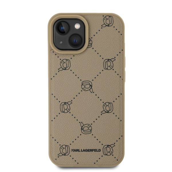 Karl Lagerfeld iPhone 15 Case Magsafe Karl Heads, Beige