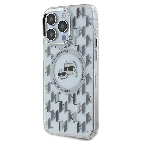 Karl Lagerfeld dėklas iPhone 15 Pro Max telefonui IML Monogram, skaidrus