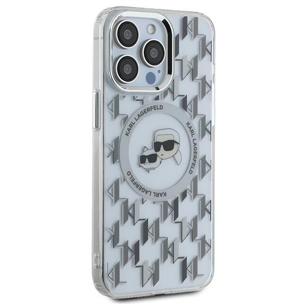Karl Lagerfeld dėklas iPhone 15 Pro Max telefonui IML Monogram, skaidrus