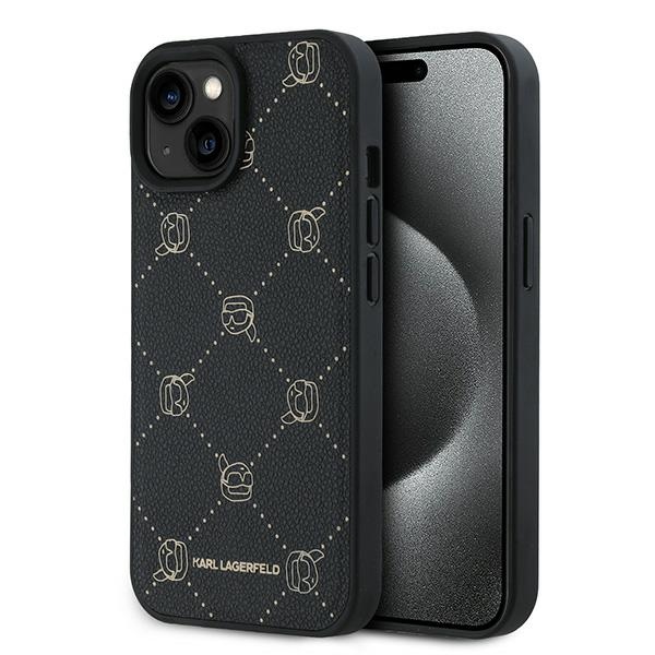 Karl Lagerfeld iPhone 15 Plus Case Karl Heads MagSafe, Black