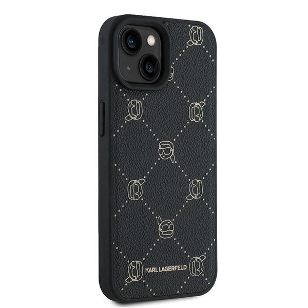 Karl Lagerfeld dėklas iPhone 15 Plus telefonui Karl Heads MagSafe, juodas