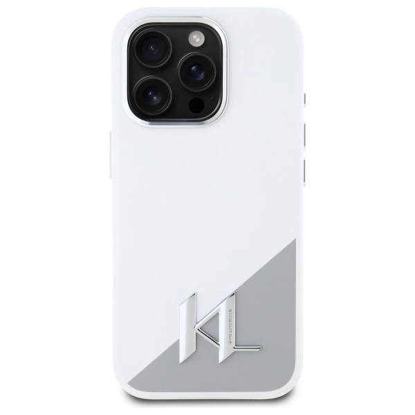 Apple iPhone 16 Pro Max 6.9\" Karl Lagerfeld Silicone Initial Logo Case Cover, White