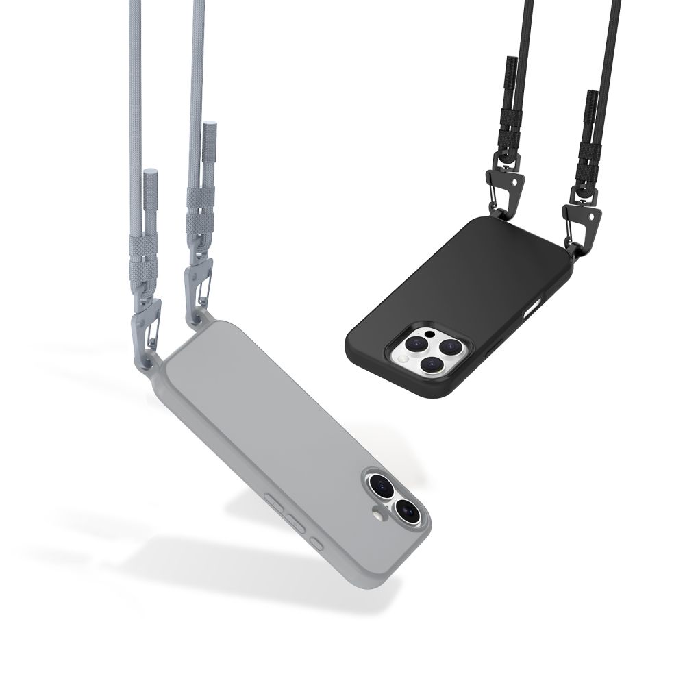 Tech-Protect MagNecklace MagSafe dėklas iPhone 16 Pro su virvele, pilkas
