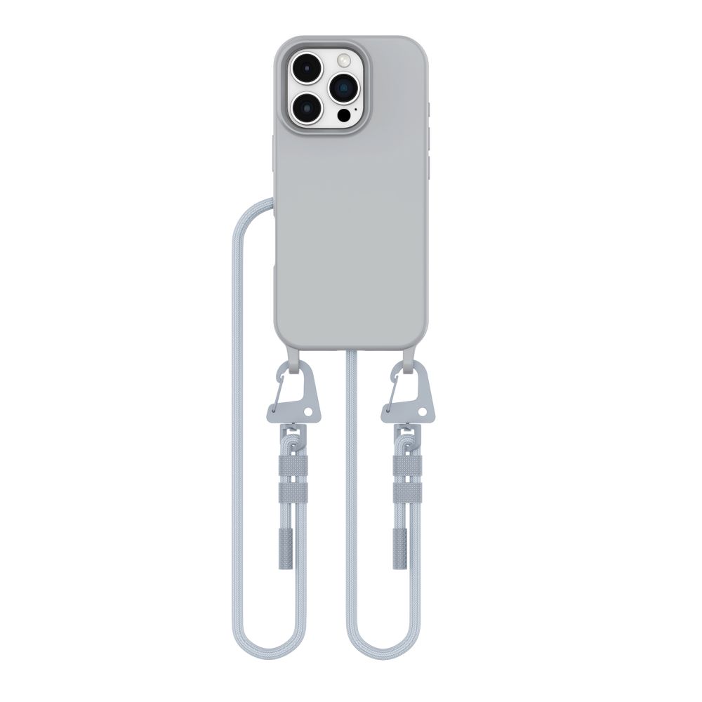 Tech-Protect iPhone 16 Pro Max dėklas MagNecklace MagSafe su virvele, pilkas