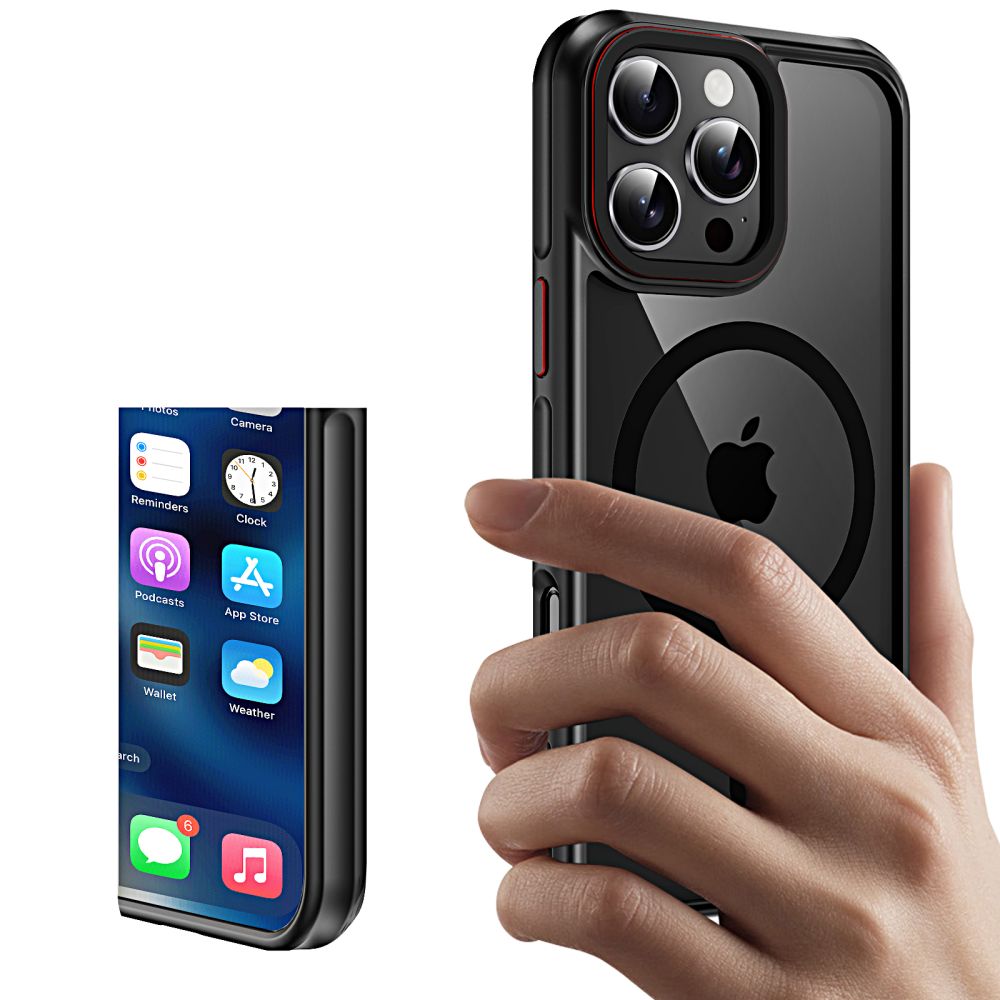Tech-Protect MagHybrid dėklas iPhone 16 Pro Max telefonui su MagSafe, juodas