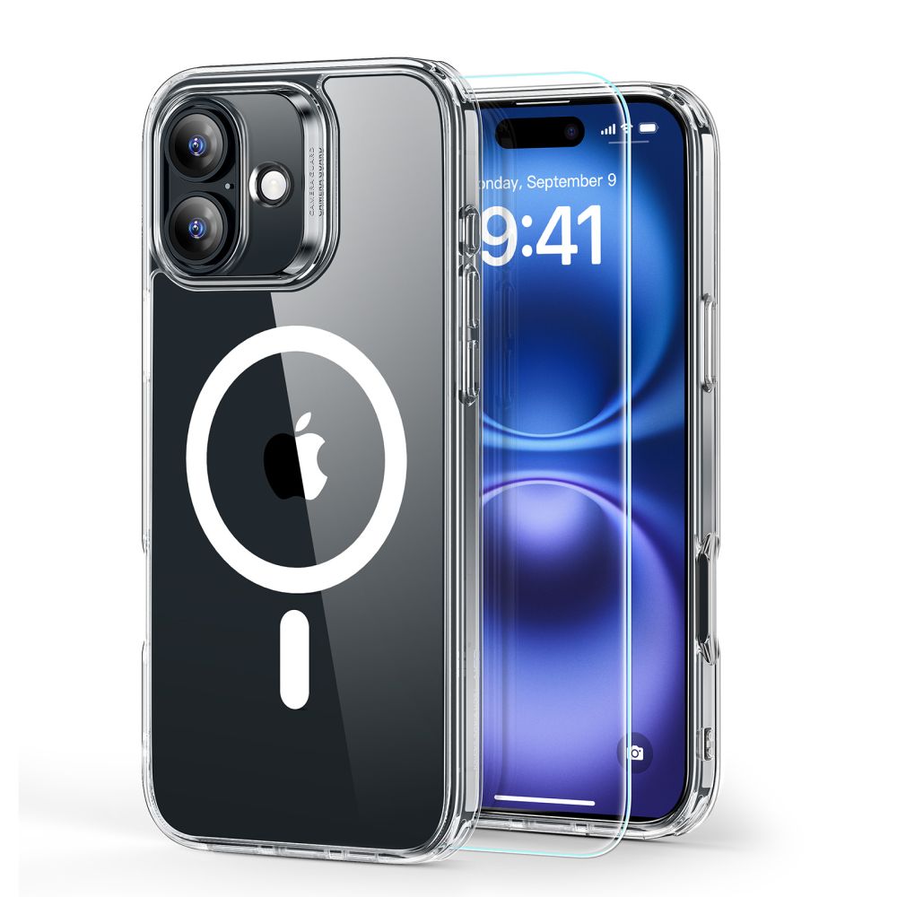ESR Classic Hybrid HaloLock Case & Glass for iPhone 16, Clear