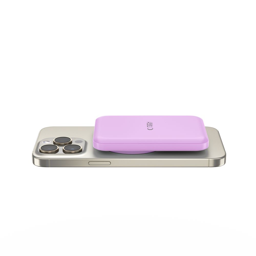 Tech-Protect LifeMag PB10 5000mAh MagSafe išorinė baterija, rožinė