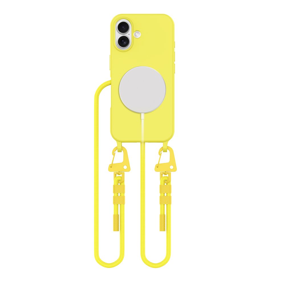 Tech-Protect iPhone 16 dėklas MagNecklace MagSafe su virvele, geltonas