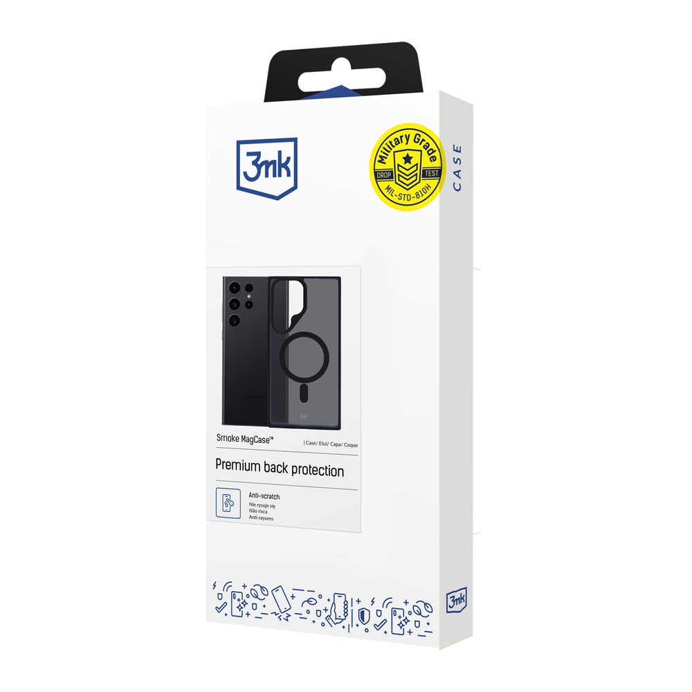 3mk Smoke MagCase dėklas skirtas Samsung Galaxy S23 Ultra, pusiau skaidrus