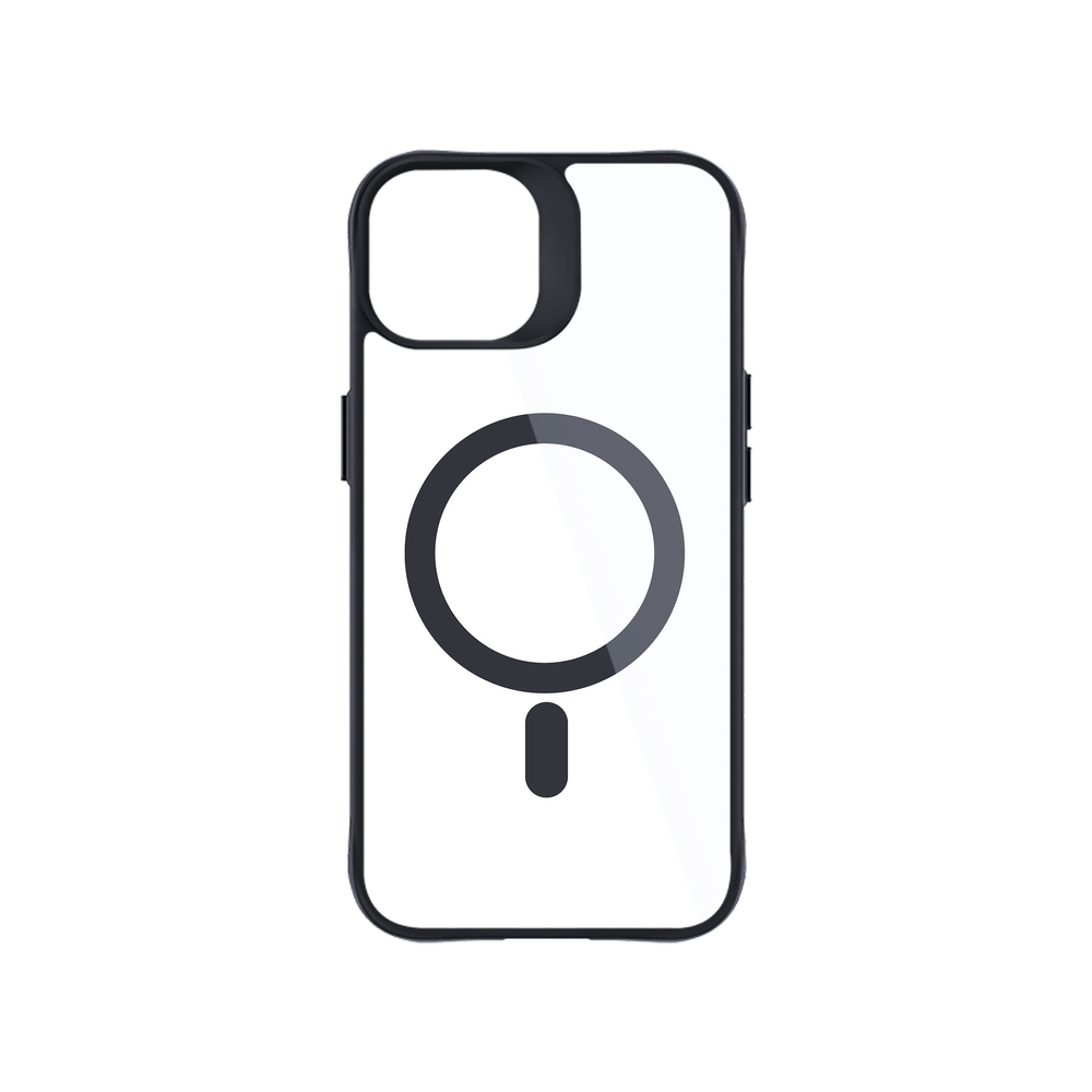 3mk iPhone 15 Plus Case Satin Armor MagCase with MagSafe, Clear with Black Frame