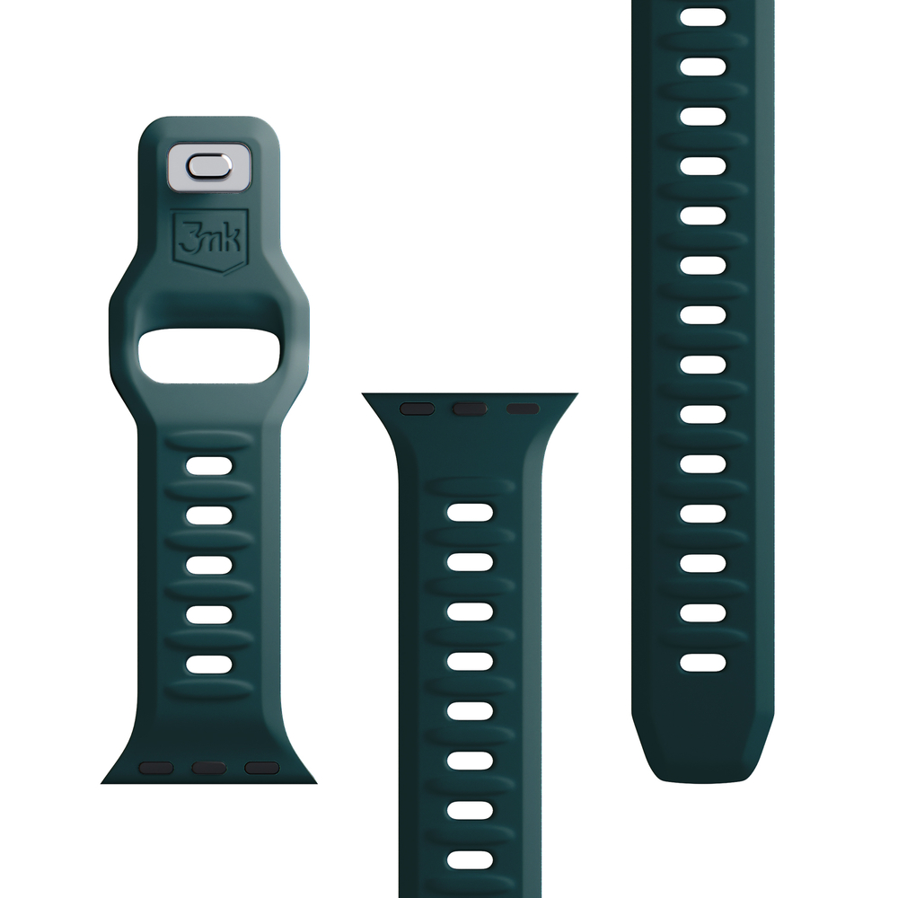 3mk silikoninis laikrodžio dirželis Apple Watch 42 / 44 / 45 / 49 mm, žalias