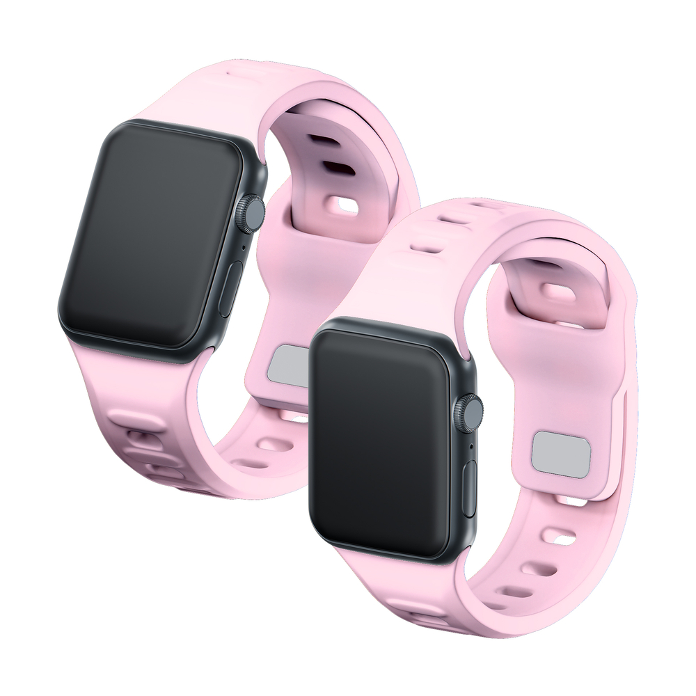 3mk silikoninis laikrodžio dirželis Apple Watch 42 / 44 / 45 / 49 mm, rožinis