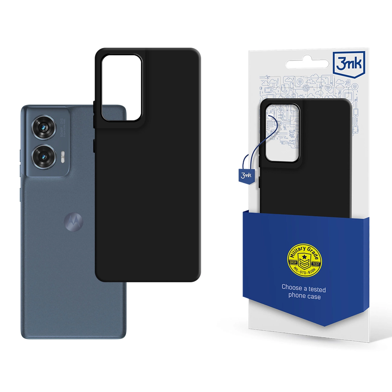 Motorola Moto Edge 50 Fusion 3MK Matt Case Cover, Black