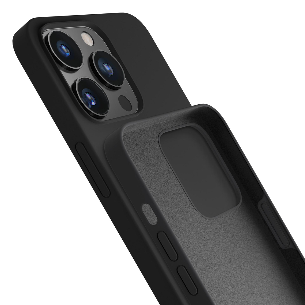 „3mk“ silikoninis dėklas „iPhone 16 Pro“ telefonui, juodas