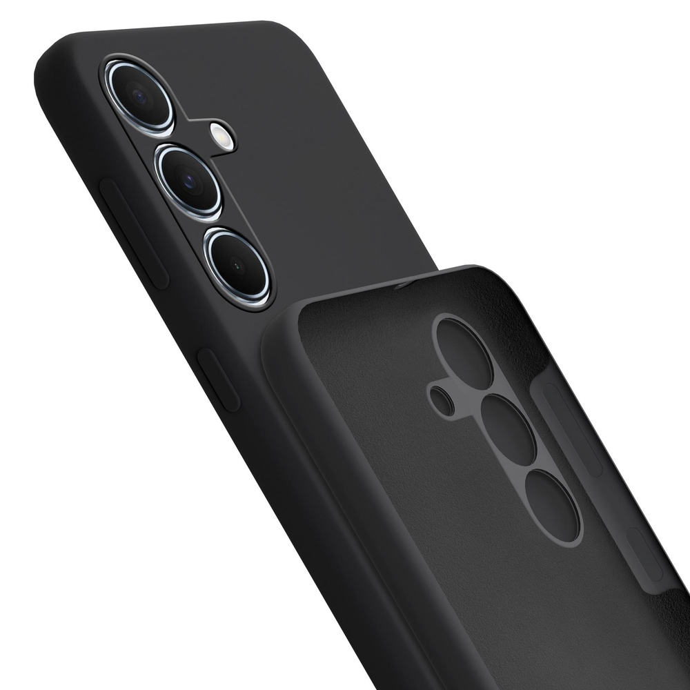 3mk silikoninis dėklas Samsung Galaxy A55 5G telefonui, juodas