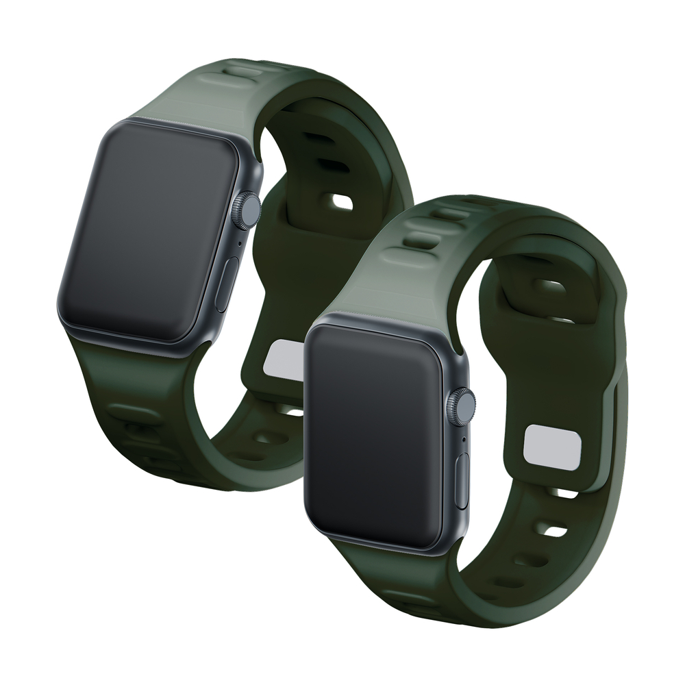 3mk Silicone Watch Strap for Apple Watch 42 / 44 / 45 / 49 mm, Green
