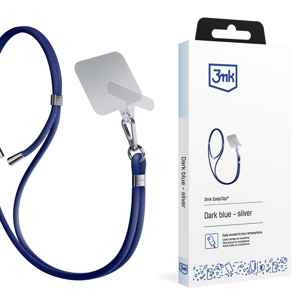 3mk EasyClip Smartphone Lanyard, Blue