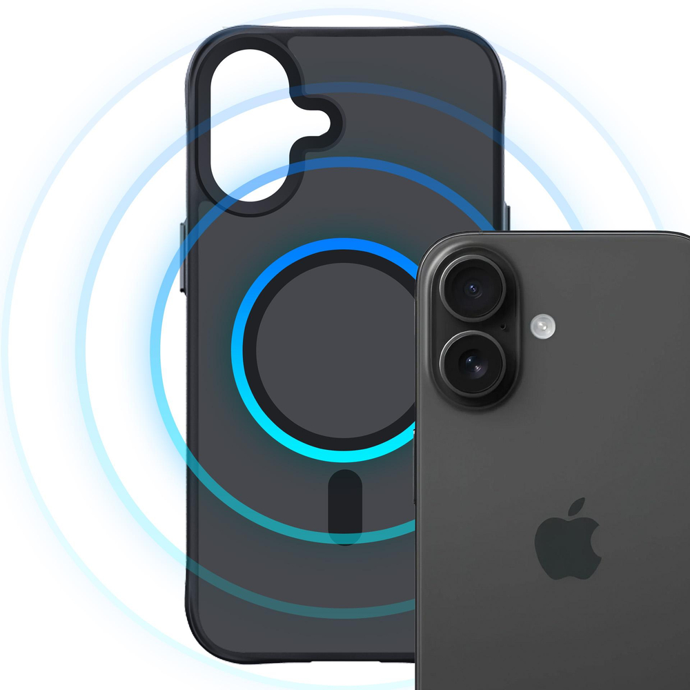 3mk iPhone 16 Plus Case Smoke MagCase with MagSafe, Semi-Transparent