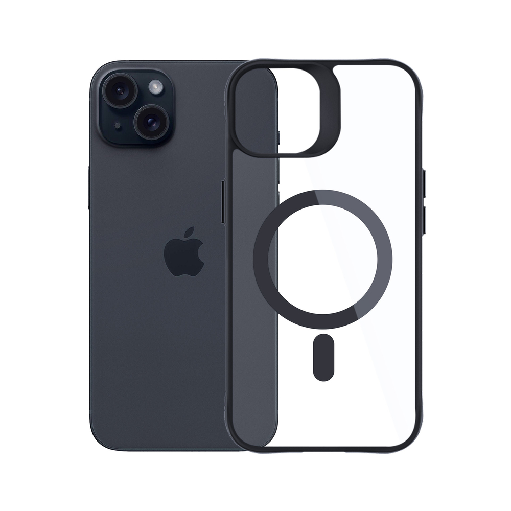3mk Satin Armor MagCase for iPhone 15 with MagSafe, Clear/Black