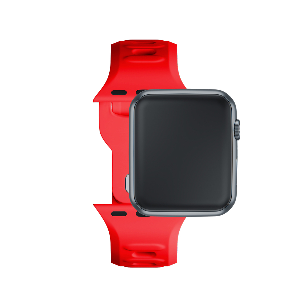 Silikoninis laikrodžio dirželis 3mk Apple Watch 42 / 44 / 45 / 49 mm, raudonas