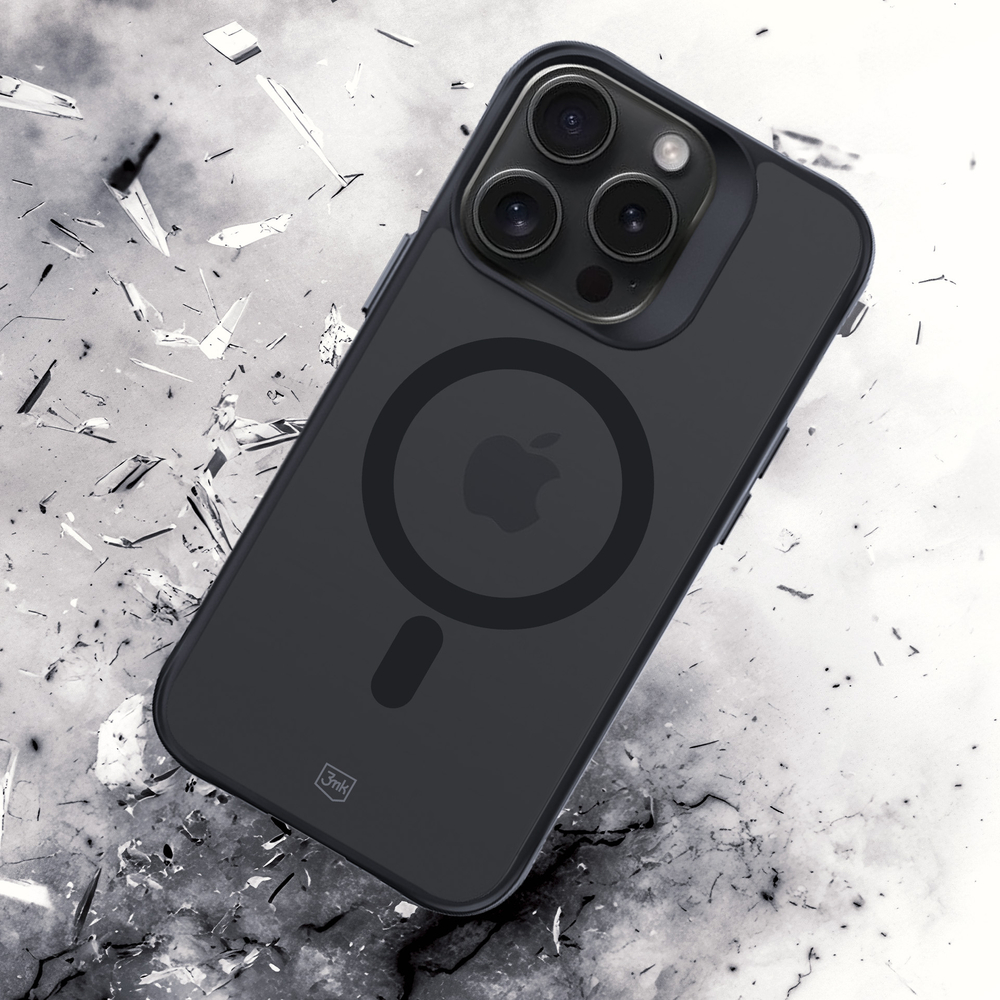 3mk iPhone 14 Pro Max dėklas Smoke MagCase, pusiau skaidrus