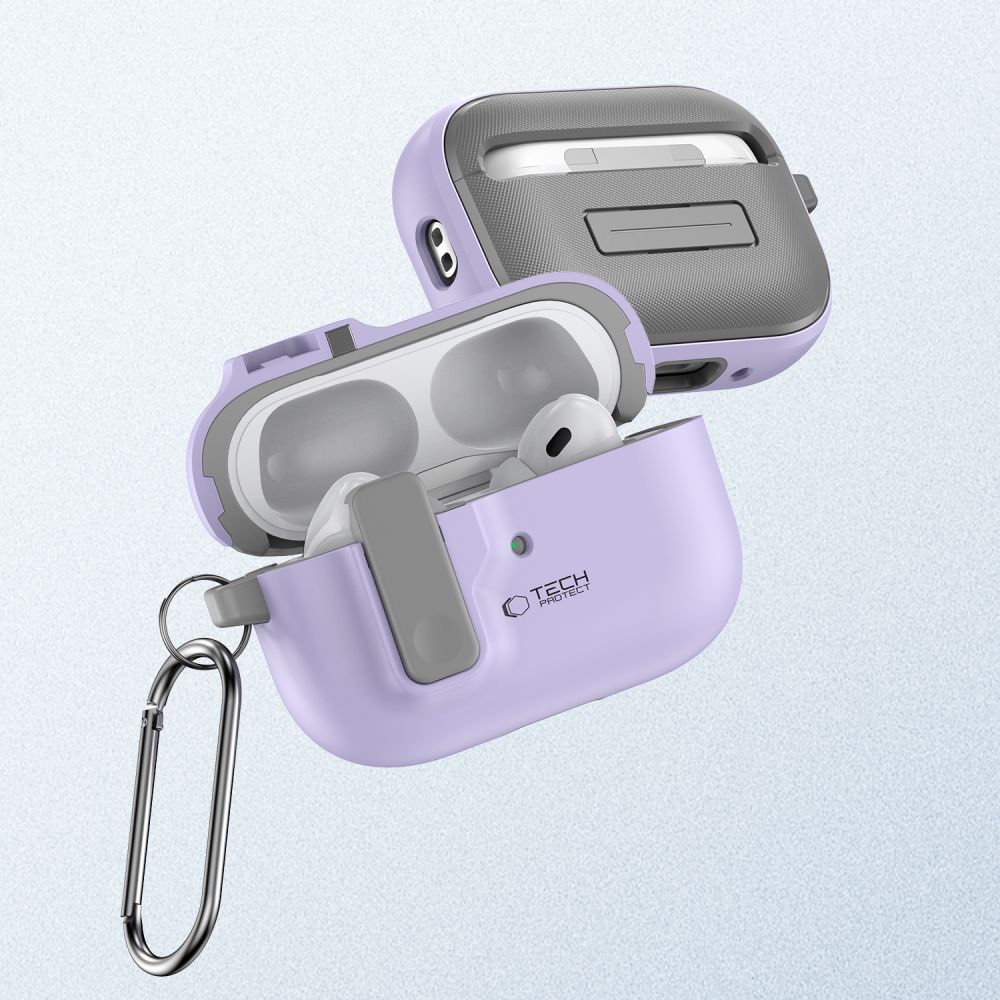 Tech-Protect Apple AirPods Pro 1 / 2 dėklas Slim Hook, violetinis