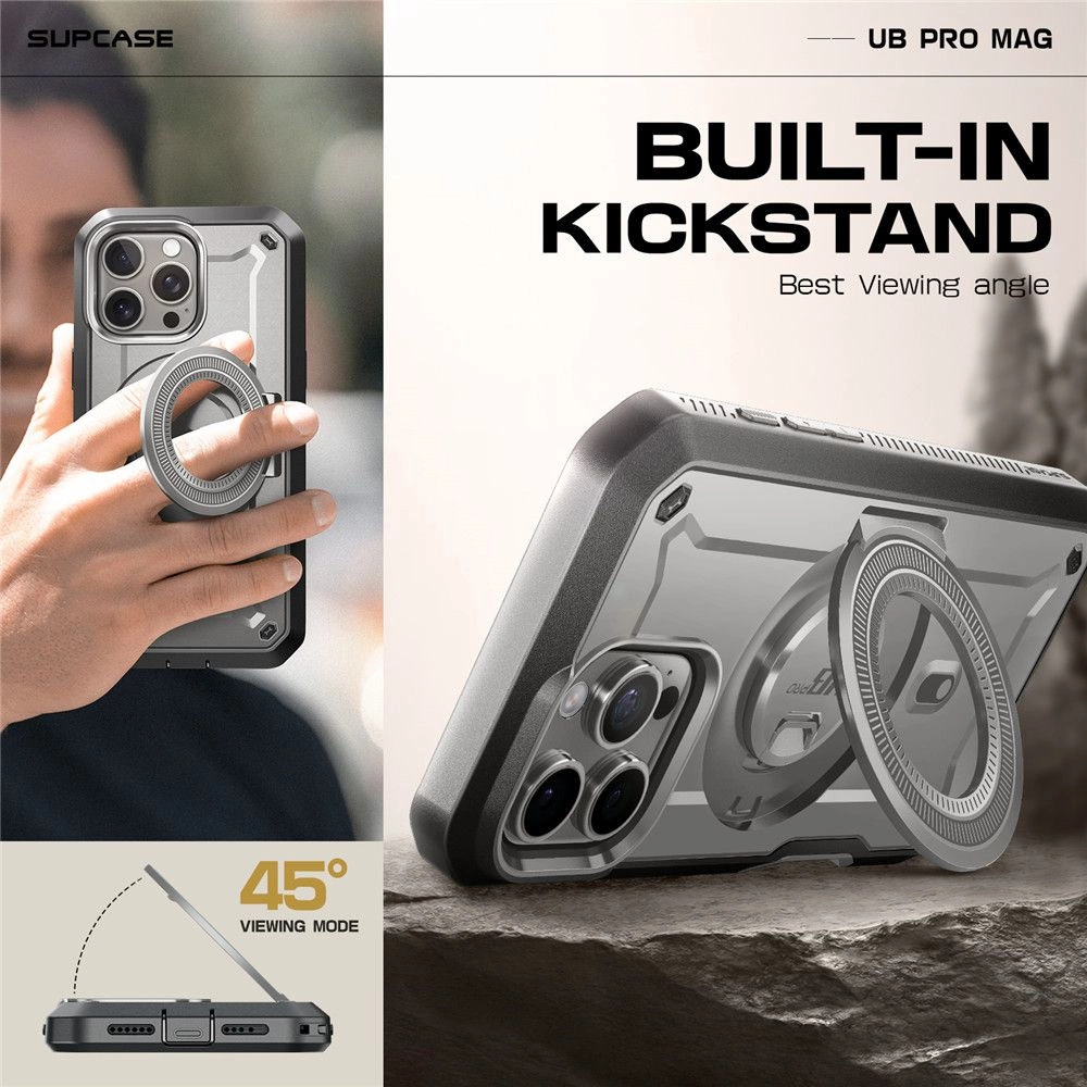 Supcase UB Pro Mag MagSafe dėklas iPhone 16 Pro Max, pilkas