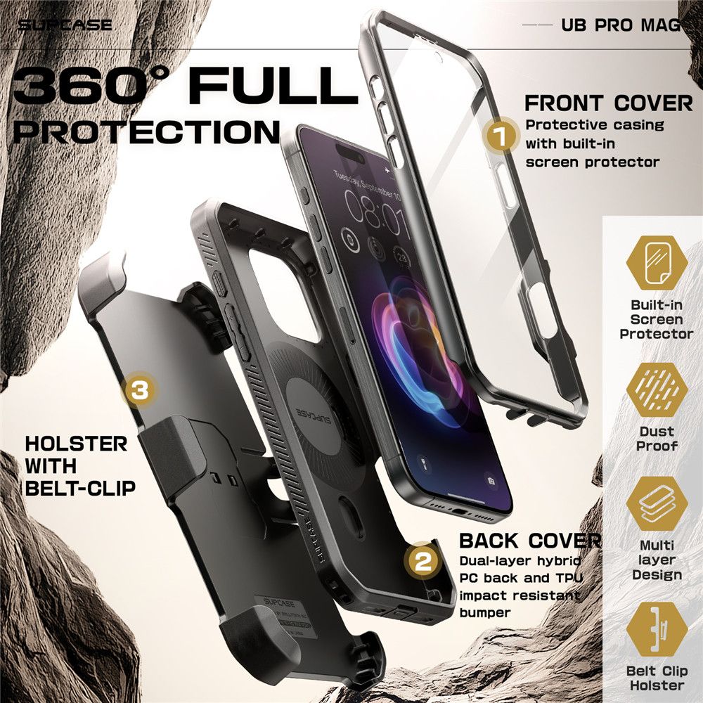 Supcase UB PRO MAG MAGSAFE IPHONE 16 PRO BLACK