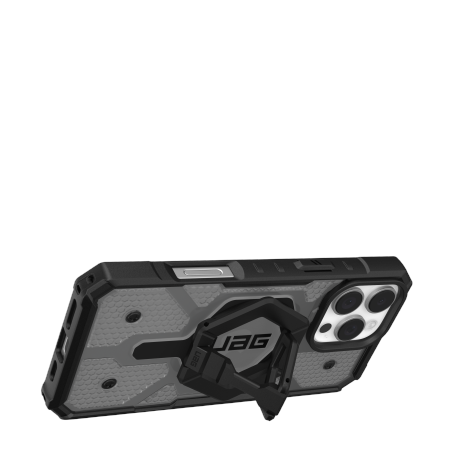 UAG Pathfinder Clear MagSafe dėklas su magnetiniu stovu iPhone 16 Pro Max, juodas