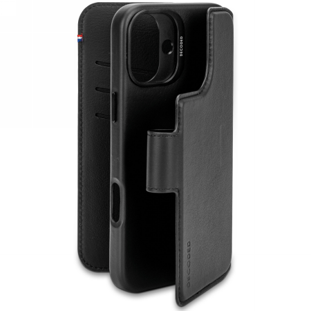 Decoded Leather Detachable Wallet MagSafe dėklas iPhone 16 Plus, juodas