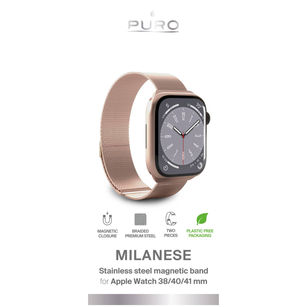 Puro Milanese dirželis Apple Watch 38 / 40 / 41 mm, rožinis