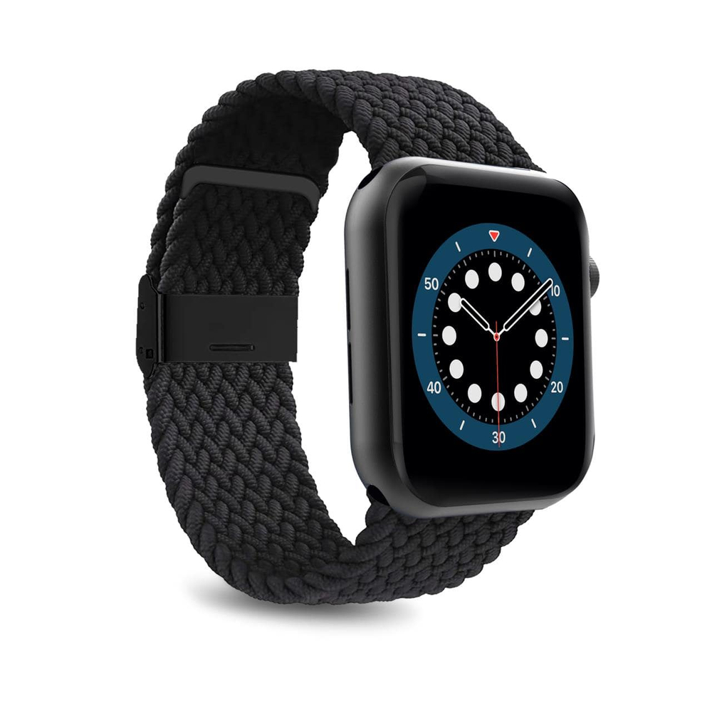 Puro Loop nailoninis dirželis Apple Watch 42 / 44 / 45 / 49 mm, juodas