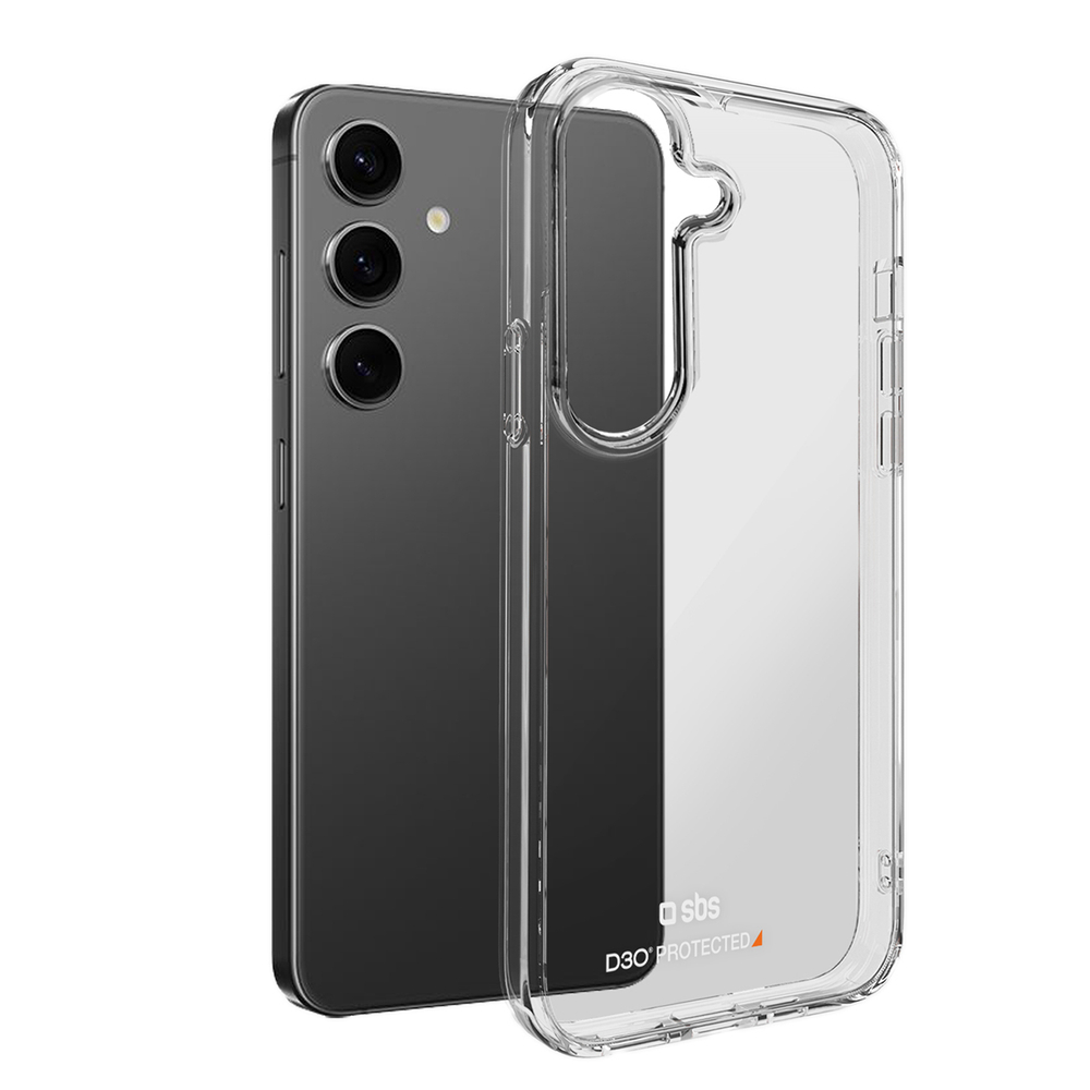 Sbs dėklas Samsung Galaxy S24+ su D3O technologija, skaidrus