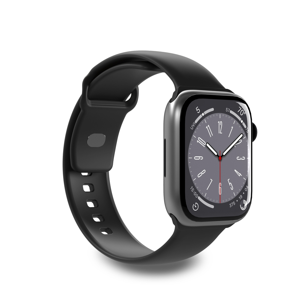 Puro Icon Silicone Strap for Apple Watch 42 / 44 / 45 / 49 mm, Black