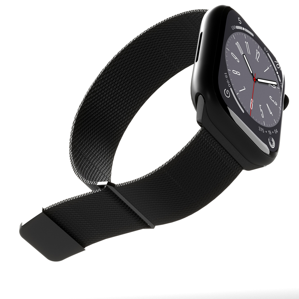 Puro MILANESE dirželis Apple Watch 42 / 44 / 45 / 49 mm laikrodžiui, juodas