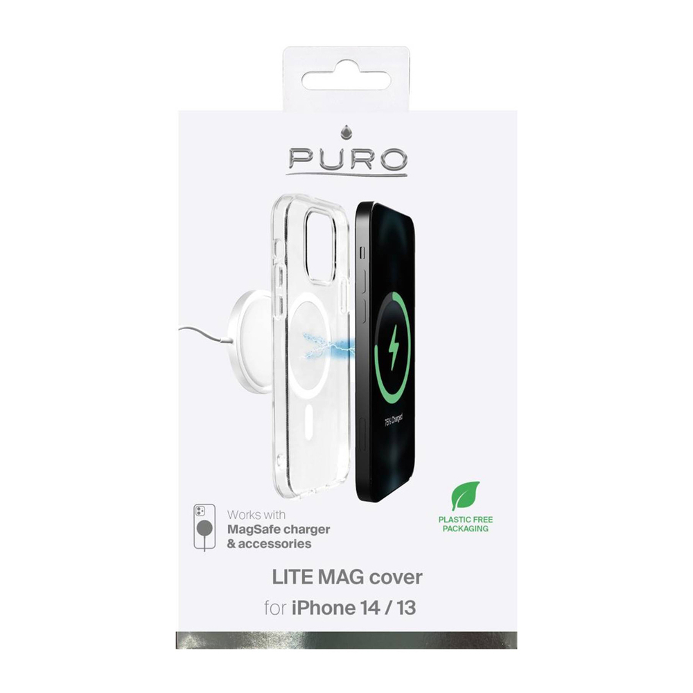 Puro iPhone 14 / 13 Case Lite Mag MagSafe, Transparent