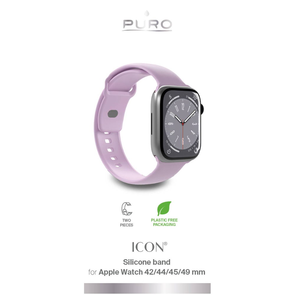 Puro Icon silikoninis dirželis Apple Watch (42 / 44 / 45 / 49 mm), levandų spalvos