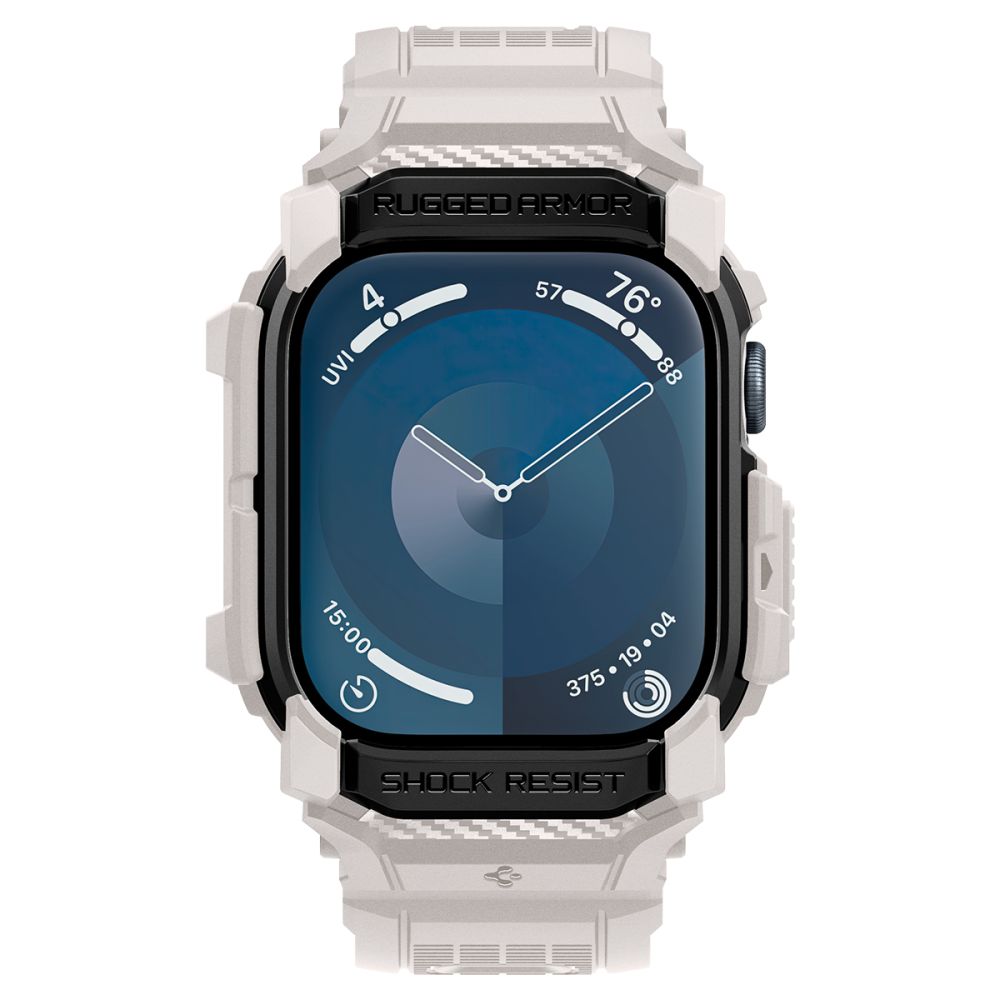 Spigen Rugged Armor Pro dirželis, skirtas Apple Watch 10 (46mm), smėlio spalvos