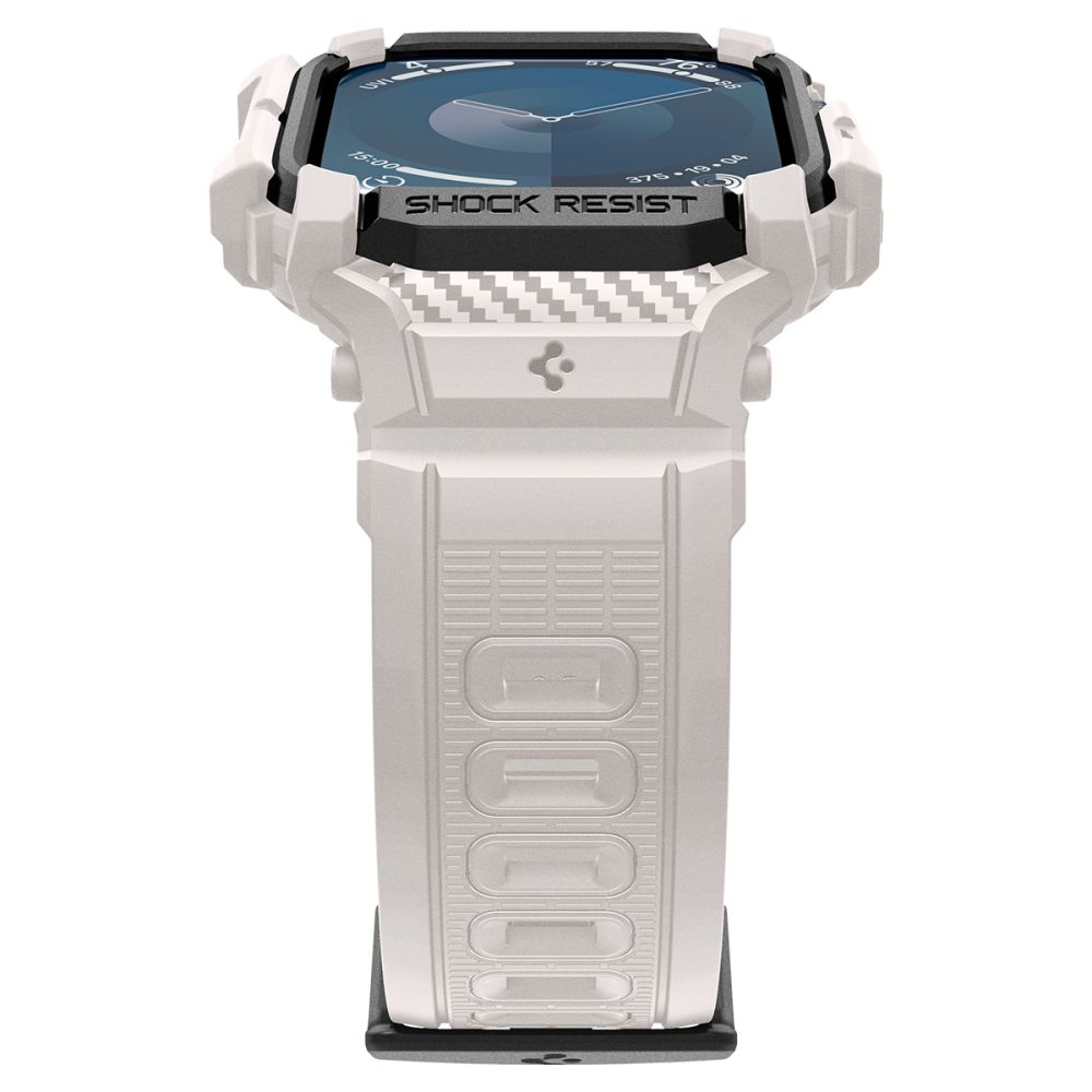 Spigen Rugged Armor Pro dirželis, skirtas Apple Watch 10 (46mm), smėlio spalvos
