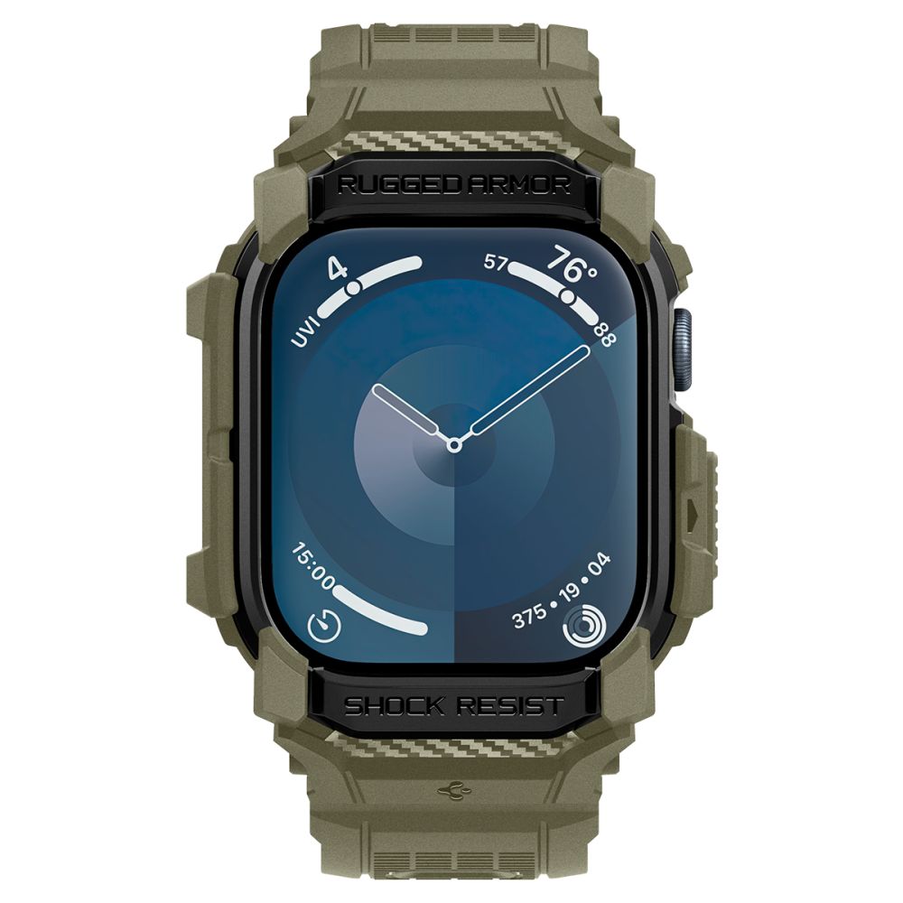 Spigen Rugged Armor Pro dirželis Apple Watch 10 (46mm) laikrodžiui, žalias