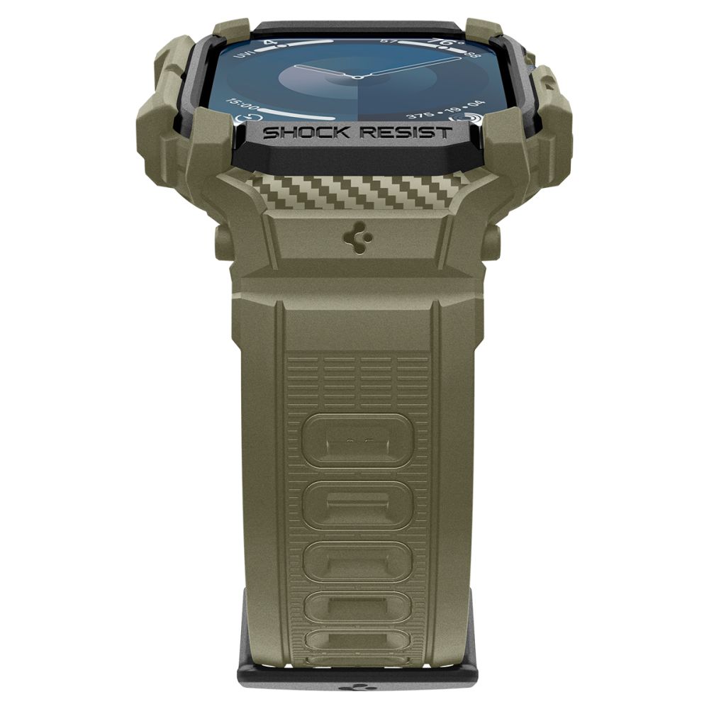 Spigen Rugged Armor Pro dirželis Apple Watch 10 (46mm) laikrodžiui, žalias