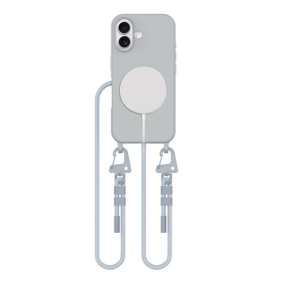 Dėklas iPhone 16 Tech-Protect MagNecklace MagSafe, pilkas