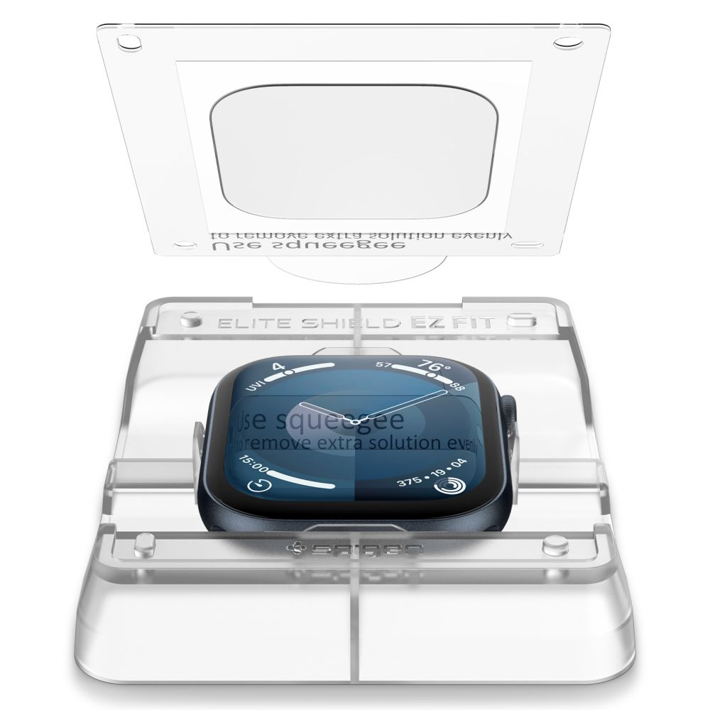 Spigen Elite Shield EZ FIT Hybrid Glass for Apple Watch 10 (46mm), 2-Pack, Clear